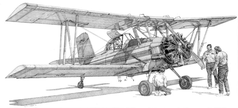 A Model AgCat DeSpain Pen and Ink Drawing